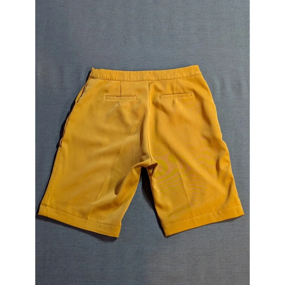 LeShop Yellow Mustard Knee Length Tailored Shorts Women's Size Large